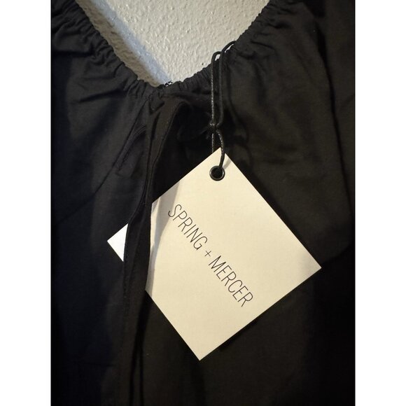 Spring & Mercer Black Puff Sleeve Babydoll Dress Extra Large XL Cotton NWT - Picture 13 of 13